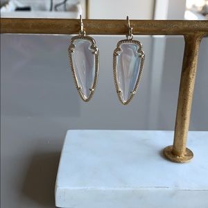 Kendra Scott Iridescent Sky earrings.